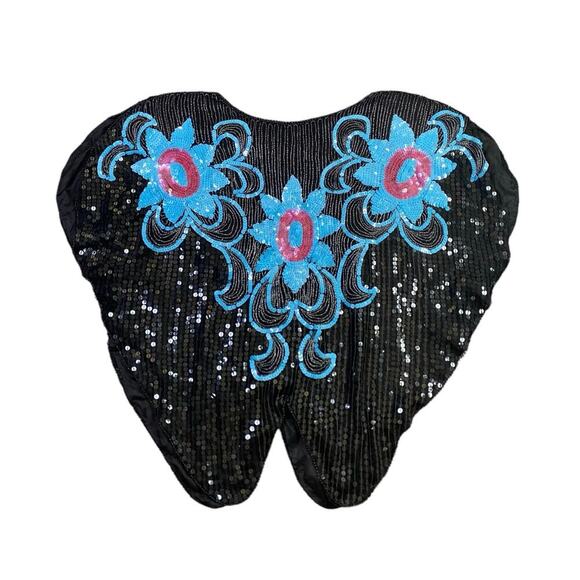 Vintage Neon Floral Beaded Embroidered Pure Silk Tunic - Picture 1 of 5